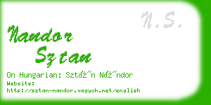 nandor sztan business card